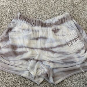 PINK Victoria's Secret Gray and White Tie-Dye Athletic Shorts